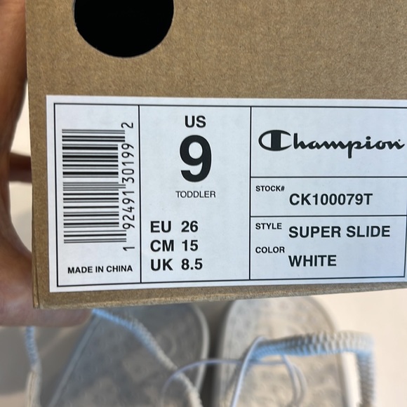 Champion Super Slides Sandal Shoes Logo New In Box Toddler Size 9 - Picture 8 of 8